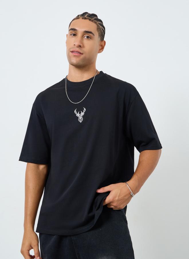 ستايلي تيشيرت واسع بطبعة ناعمة - Image 3